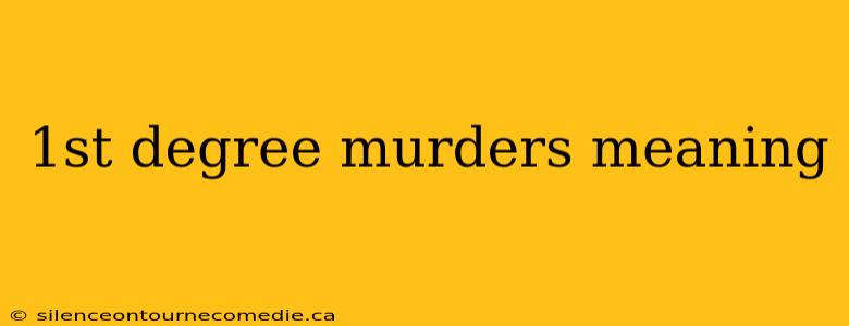 1st degree murders meaning