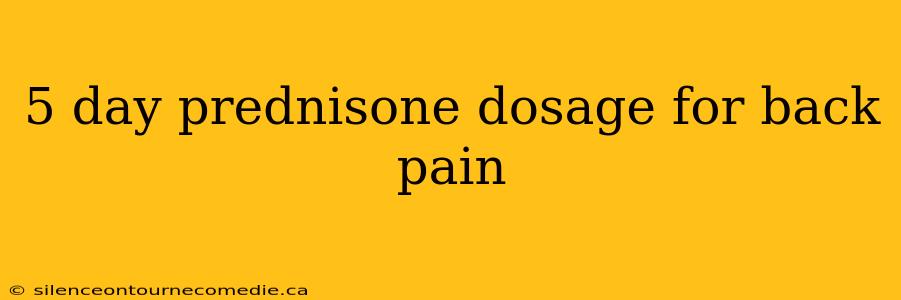 5 day prednisone dosage for back pain