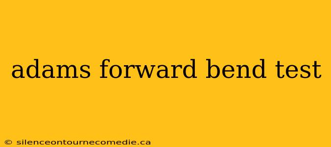 adams forward bend test