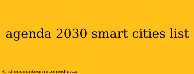 agenda 2030 smart cities list