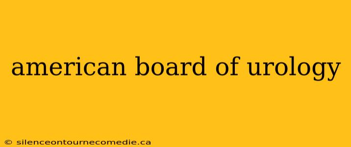 american board of urology