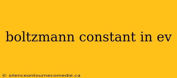 boltzmann constant in ev