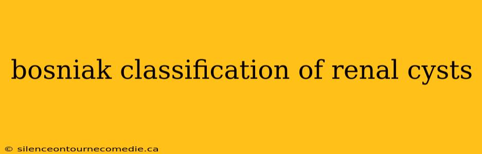 bosniak classification of renal cysts