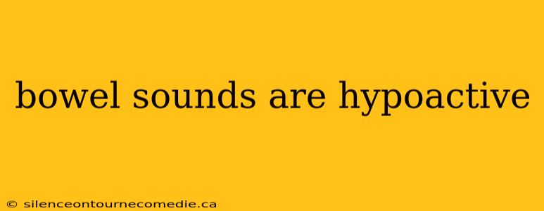 bowel sounds are hypoactive