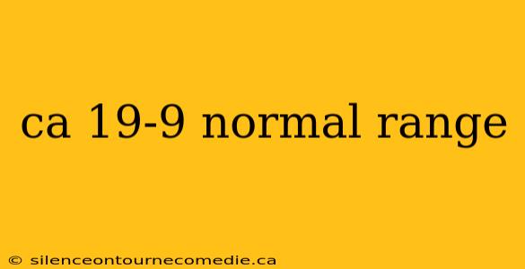 ca 19-9 normal range
