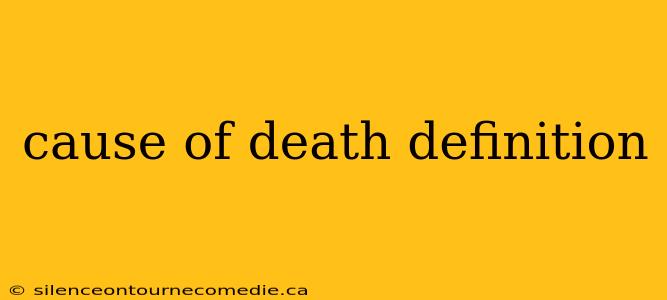 cause of death definition