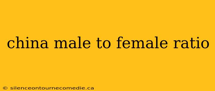 china male to female ratio