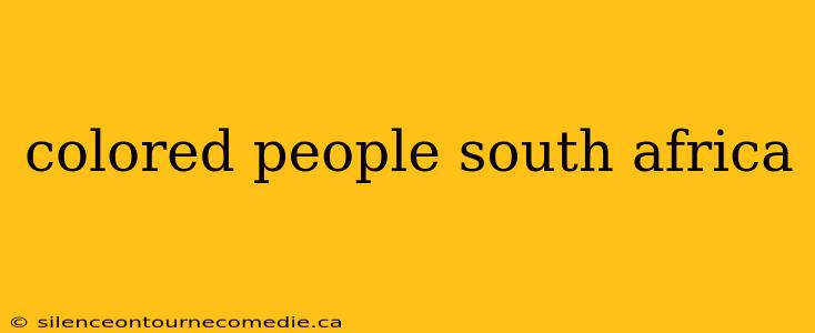 colored people south africa