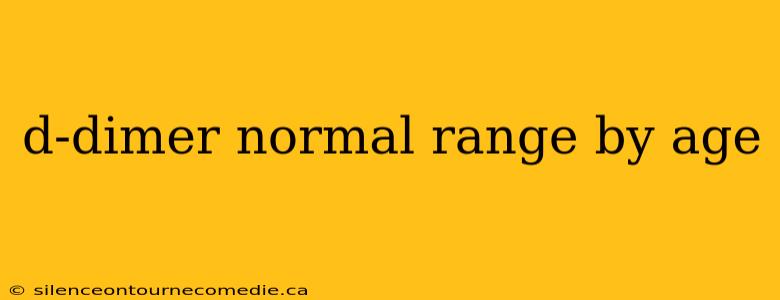 d-dimer normal range by age