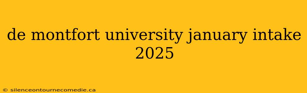 de montfort university january intake 2025