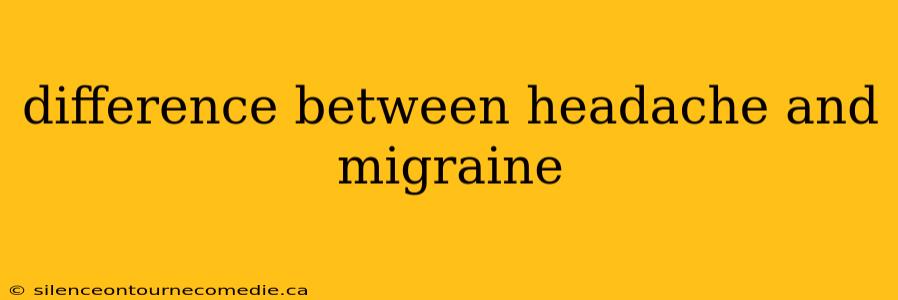 difference between headache and migraine