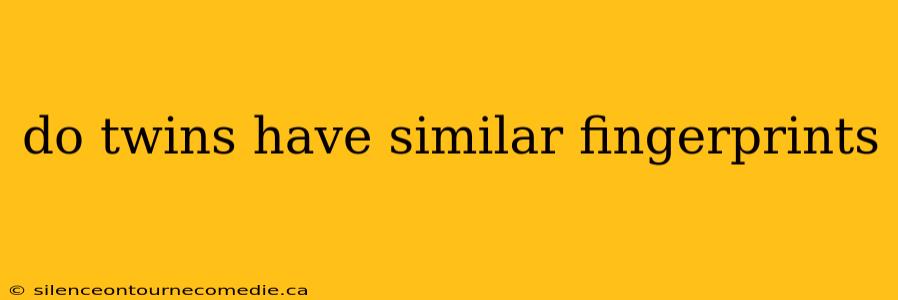 do twins have similar fingerprints