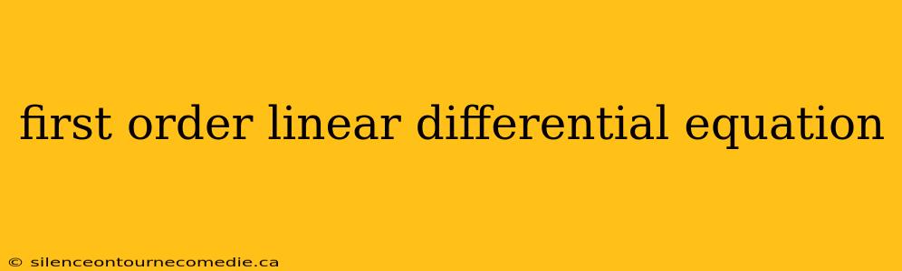first order linear differential equation