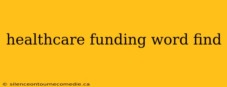 healthcare funding word find