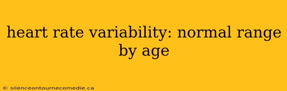 heart rate variability: normal range by age