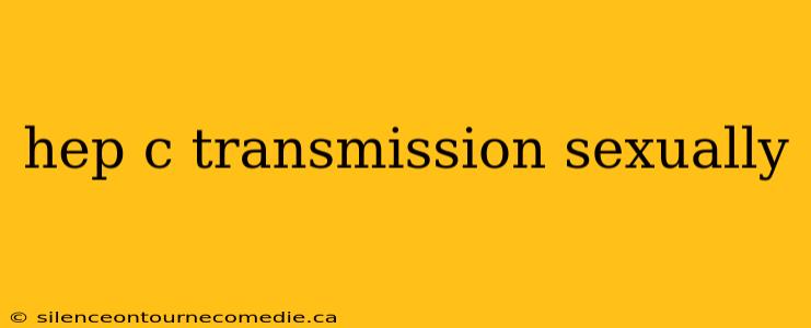 hep c transmission sexually