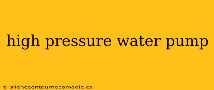 high pressure water pump