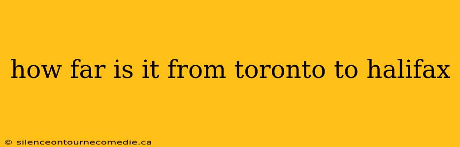 how far is it from toronto to halifax