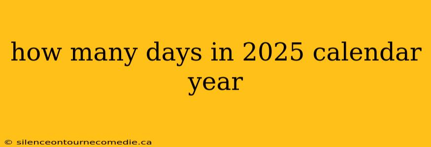 how many days in 2025 calendar year