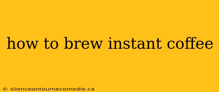 how to brew instant coffee