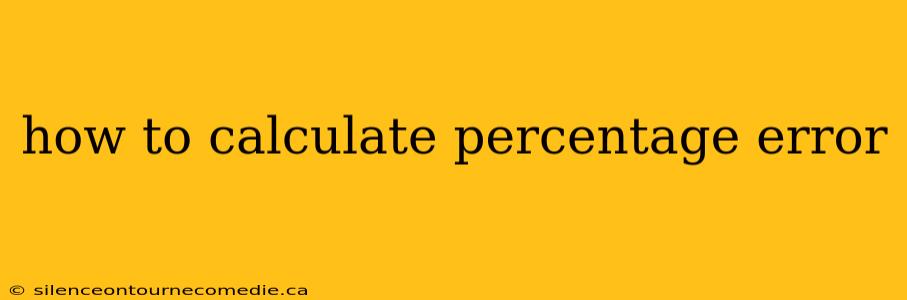 how to calculate percentage error