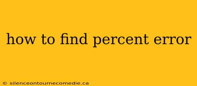 how to find percent error