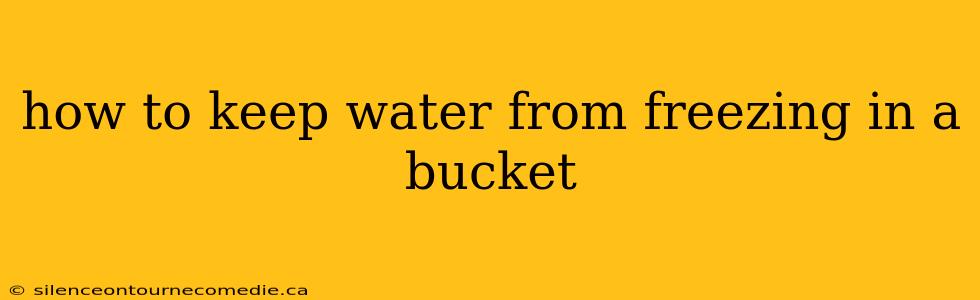 how to keep water from freezing in a bucket