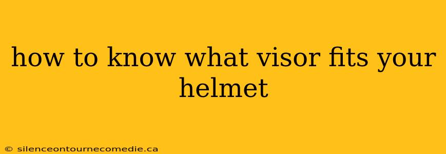how to know what visor fits your helmet