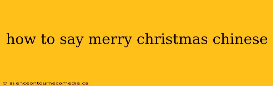 how to say merry christmas chinese