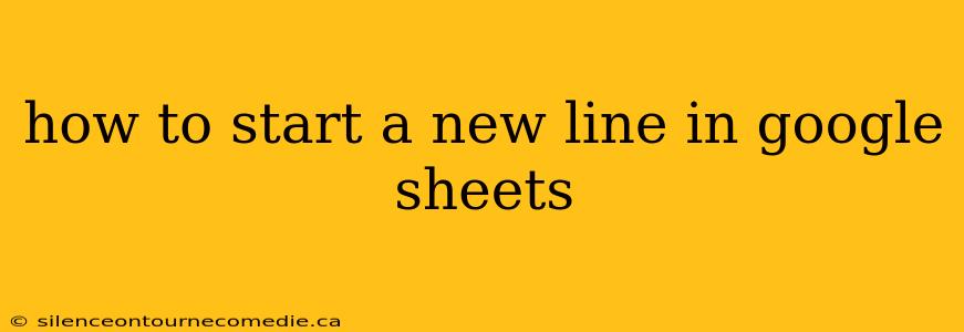 how to start a new line in google sheets