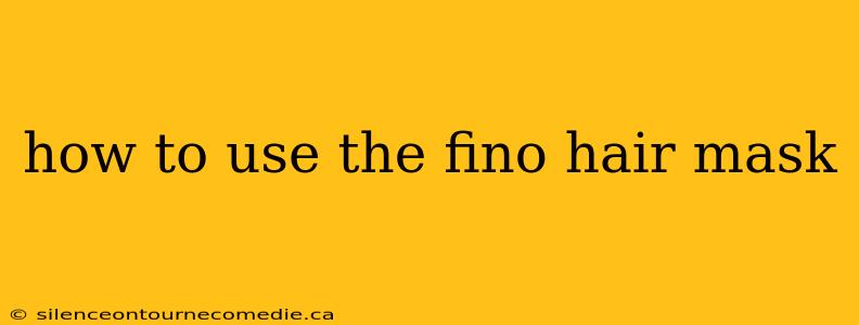 how to use the fino hair mask