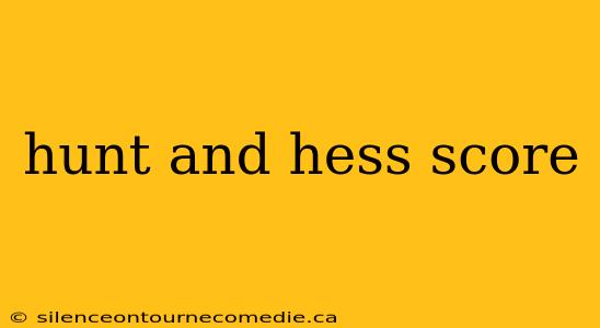 hunt and hess score