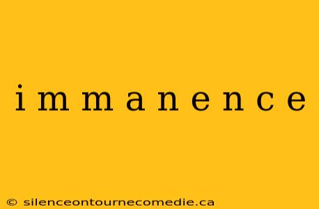 i m m a n e n c e