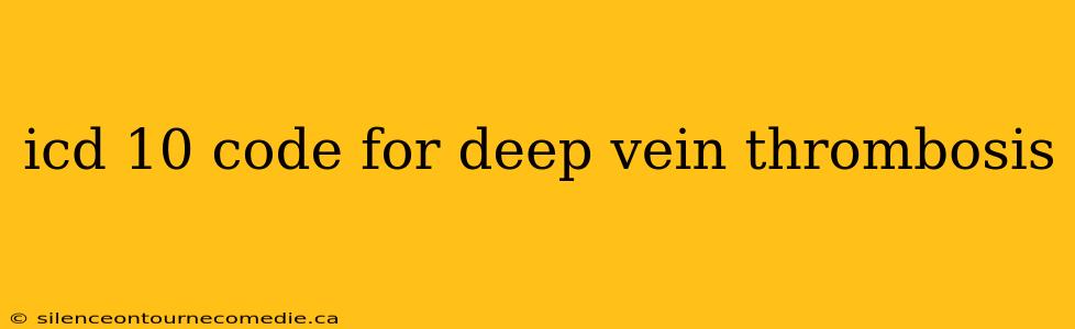icd 10 code for deep vein thrombosis