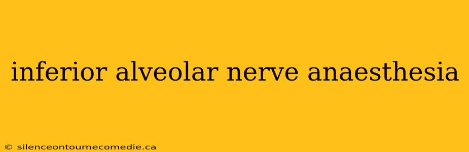 inferior alveolar nerve anaesthesia
