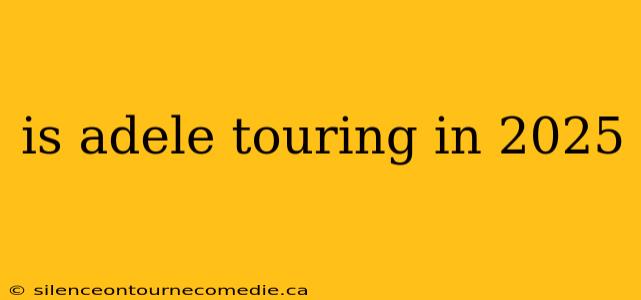 is adele touring in 2025