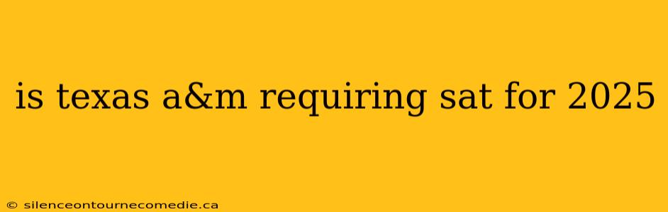 is texas a&m requiring sat for 2025
