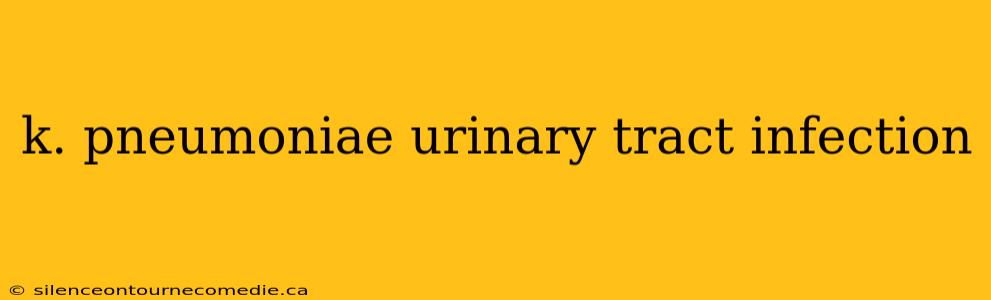 k. pneumoniae urinary tract infection