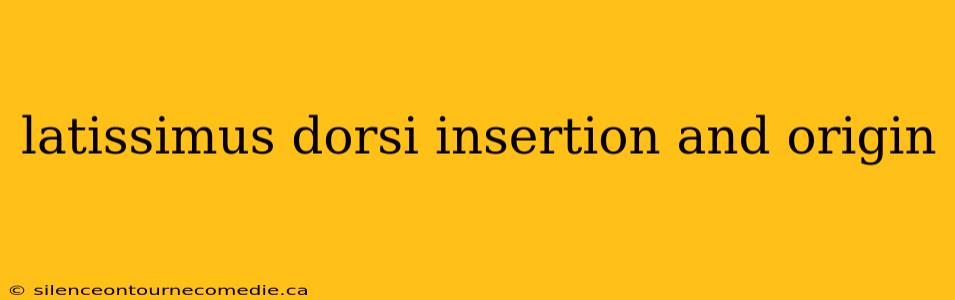 latissimus dorsi insertion and origin