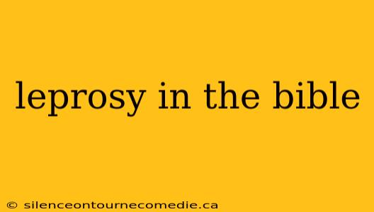 leprosy in the bible