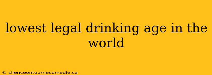 lowest legal drinking age in the world