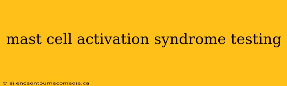 mast cell activation syndrome testing