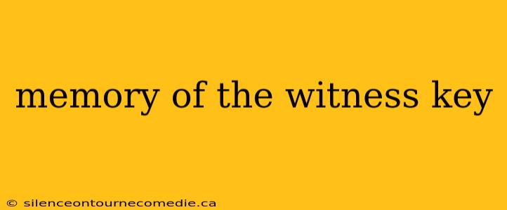 memory of the witness key