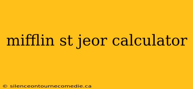 mifflin st jeor calculator