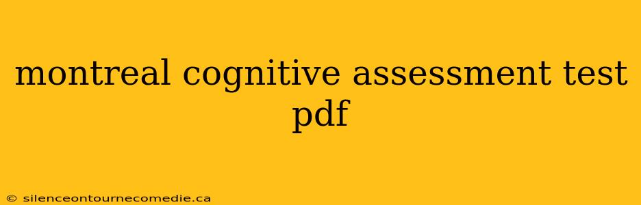 montreal cognitive assessment test pdf
