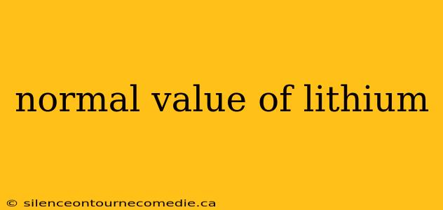 normal value of lithium