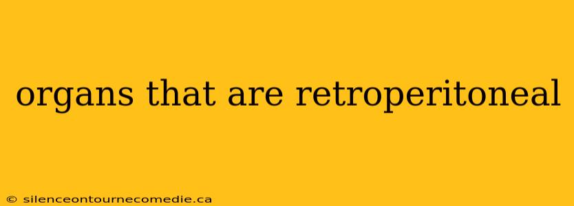 organs that are retroperitoneal