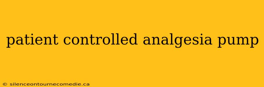 patient controlled analgesia pump