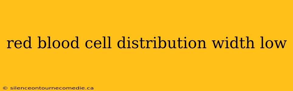 red blood cell distribution width low