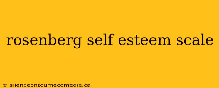 rosenberg self esteem scale
